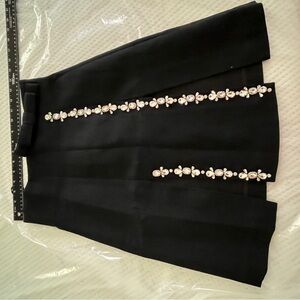 Elegant Black A-Line Skirt with Embellishments